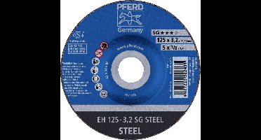PFERD TOOLS EH 125-3,2 SG STEEL 61320232 Doorslijpschijf gebogen 125 mm 25 stuk(s) Staal