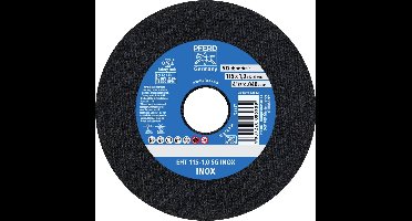 PFERD TOOLS EHT 115-1,0 SG INOX 61340416 Doorslijpschijf recht 115 mm 25 stuk(s) RVS