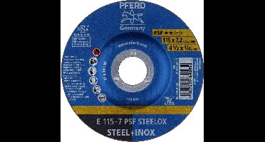 PFERD TOOLS 62011640 E 115-7 PSF STEELOX Afbraamschijf gebogen Diameter 115 mm Boordiameter 22.23 mm RVS, Staal 10 stuk(s)