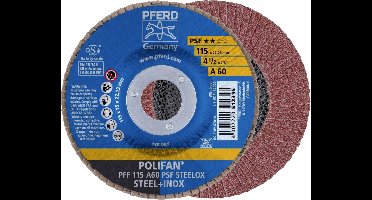 PFERD TOOLS 67646115 PFF 115 A 60 PSF STEELOX Lamellenschijf Diameter 115 mm Boordiameter 22.23 mm RVS, Staal 10 stuk(s)