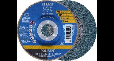 PFERD TOOLS 67666115 PFF 115 Z 60 PSF STEELOX Lamellenschijf Diameter 115 mm Boordiameter 22.23 mm RVS, Staal 10 stuk(s)