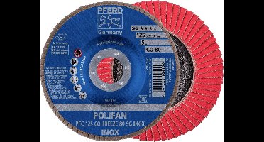 PFERD TOOLS 67712580 PFC 125 CO-FREEZE 80 SG INOX Lamellenschijf Diameter 125 mm Boordiameter 22.23 mm Legering op nikkelbasis, Superlegeringen op nikkel- of