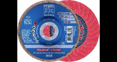 PFERD TOOLS 67789125 PFC 125 CO-FREEZE 50 SGP STRONG INOX Lamellenschijf Diameter 125 mm Boordiameter 22.23 mm Legering op kobaltbasis, Legering op