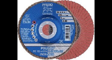 PFERD TOOLS 67758125 PFC 125 A-COOL 80 SG INOX+ALU Lamellenschijf Diameter 125 mm Boordiameter 22.23 mm Korrelgrootte (num) 80 Aluminium, Non-ferrometaal, RVS