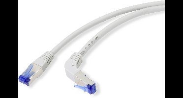 Renkforce RF-4892524 RJ45 Netwerkkabel, patchkabel CAT 6A S/FTP 0.15 m Grijs 90° haaks naar onder 1 stuk(s)
