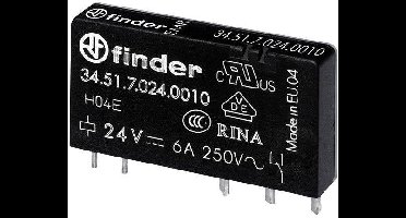 Finder 34.51.7.024.5000 Printrelais 24 V/DC 6 A 1x wisselcontact 1 stuk(s) Piece