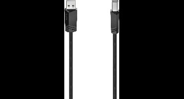 Hama USB-kabel USB 2.0 USB-A stekker, USB-B stekker 5.00 m Zwart 00200604