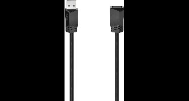 Hama 00200619 USB-kabel USB 2.0 USB-A bus, USB-A stekker 1.50 m Zwart