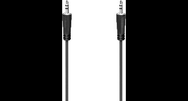 Hama 00205262 Jackplug Audio Aansluitkabel [1x Jackplug male 3,5 mm - 1x Jackplug male 3,5 mm] 1.5 m Zwart