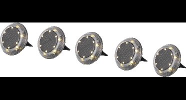 L10 Inbouwlamp op zonne-energie SMD LED Set van 5 stuks 0.2 W Zwart