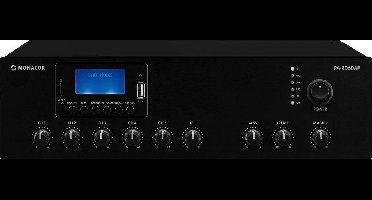 Monacor PA-806DAP PA-versterker 60 W 1-kanaals 1 zone