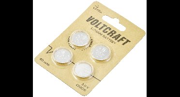 VOLTCRAFT Knoopcel CR2016 3 V 4 stuk(s) 80 mAh Lithium LM2016