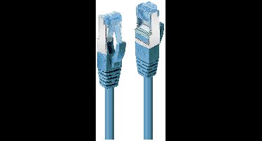 LINDY 47145 RJ45 Netwerkkabel, patchkabel CAT 6A S/FTP 0.30 m Blauw 1 stuk(s)