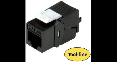 ROLINE Cat.6A (Klasse EA) Keystone, niet afgeschermd, zonder gereedschap, compact, zwart