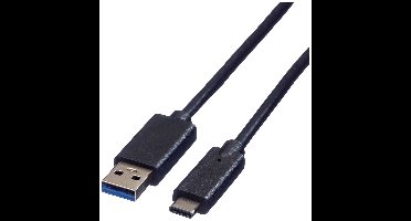 ROLINE USB 3.2 Gen 1 kabel, A-C, M/M, zwart, 0,5 m