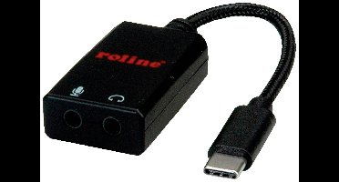 ROLINE Adapter USB Type C - 2x 3.5mm audio, Male/Female, 0,13 m