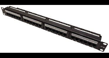 VALUE Cat.6A (Class EA) 19 Patchpaneel, 24 P, onafgeschermd, zwart