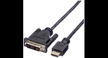 ROLINE Monitorkabel DVI (18+1) - HDMI, M/M, zwart, 2 m