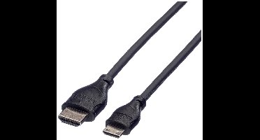 ROLINE Monitorkabel HDMI High Speed met Ethernet, HDMI Male - Mini HDMI Male, 2 m