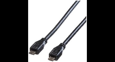 ROLINE USB 2.0 Kabel, Micro USB A Male - Micro USB B Male, 1,8m