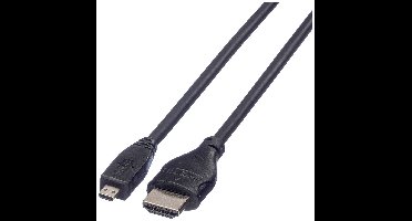 ROLINE HDMI High Speed Kabel met Ethernet, HDMI M - Micro HDMI M, 2 m