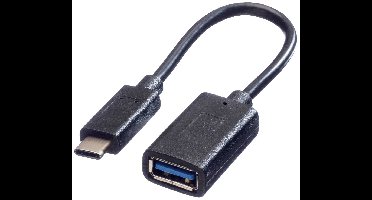 VALUE USB 3.2 Gen 1 Kabel, USB Type C - A, M/F, OTG, VALUE USB 3.2 Kabel, USB Type C - A, M/F, OTG , zwart, 0,15 m