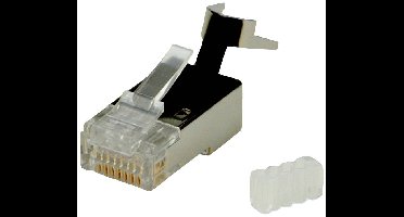 Roline 21.17.3063 ROLINE Modular Plug afgeschermd, cat. 6 (Class E) voor massieve draad, 10 stuks 21.17.3063 Stekker, recht Transparant 10 stuk(s)