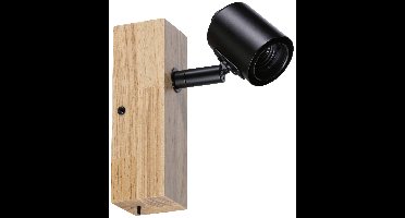 Paulmann Arvid 66770 Wandspot E27 Zwart, Hout (licht)