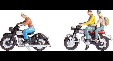 NOCH 12970 N Motorfiets figuren Geverfd, Scène met geluid