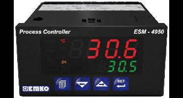 Emko ESM-4950 2-punt, P, PI, PD, PID Universele regelaar Pt100 -200 tot +1700 °C Relais 5 A (l x b x h) 86.5 x 48 x 96 mm