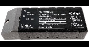 Deko Light BASIC, CC, CC70018/18W LED-transformator Constante stroomsterkte 18 W 700 mA 2 - 26 V 1 stuk(s)