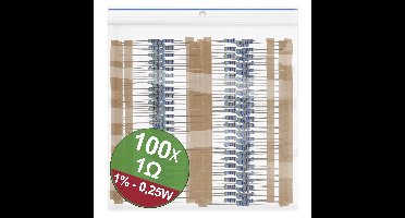 Quadrios 22P038 22P038 Metaalfilmweerstand assortiment 1 Ω Axiaal bedraad 0.25 W 1 % 1 set(s)