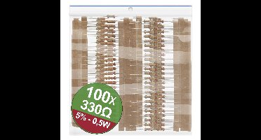 Quadrios 22P113 22P113 Koolfilmweerstand assortiment 330 Ω Axiaal bedraad 0.5 W 5 % 1 set(s)