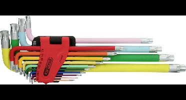 KS Tools 151.4440 TX Haakse schroevendraaierset T 8, T 10, T 15, T 20, T 25, T 27, T 30, T 40, T 45, T 50, T 55, T 60, T 70, T 80 14-delig