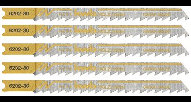 kwb 620235 Decoupeerzaagbladen, houtbewerking, HCS, universele schacht, Profi-Pack, 5x middel 5 stuk(s)