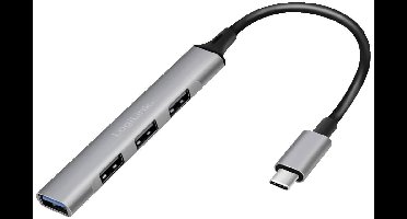 LogiLink UA0392 UA0392 USB-hub 4 poorten USB-A USB 3.2 Gen1 5 GBit/s Met USB-C stekker Aluminium-grijs