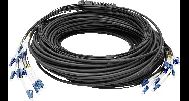 Digitus DK-2A33CU050BK-BBB Glasvezel Optische vezel Aansluitkabel 50 m Zwart [12x LC-/UPC-stekker - 12x LC-/UPC-stekker] 9/125 µ Singlemode OS2