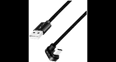 LogiLink CU0192 USB-kabel USB 2.0 USB-C stekker, USB-A stekker 1.00 m Zwart