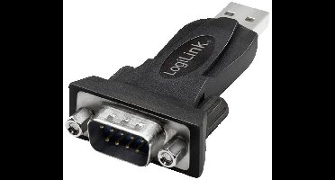 LogiLink Adapter Serieel [1x USB-A 2.0 stekker - 1x RS232-stekker] Zwart