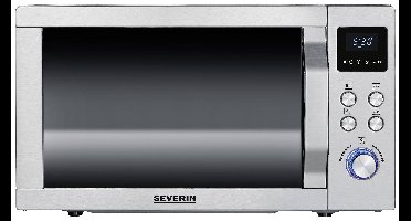 Severin MW 7774 Magnetron RVS (geborsteld), Zilver 900 W Grillfunctie, Met pizzafunctie, Heteluchtfunctie
