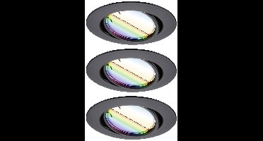 Paulmann 92468 LED-inbouwlamp Set van 3 stuks LED 14.7 W Zwart (mat)