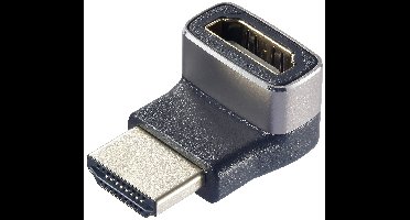 SpeaKa Professional SP-11302012 HDMI Adapter [1x HDMI-stekker - 1x HDMI-bus] Zwart, Zilver UHD 8K @ 60 Hz, UHD 4K @ 120 Hz 90° haaks naar boven
