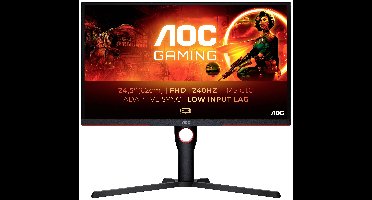 AOC 25G3ZM/BK Gaming monitor Energielabel E (A - G) 62.2 cm (24.5 inch) 1920 x 1080 Pixel 16:9 0.5 ms Microfoonaansluiting VA LCD