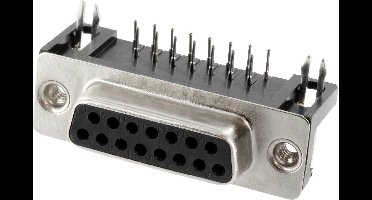 Connfly DS1037-15FNBKT7-0CC DS1037-15FNBKT7-0CC D-sub female connector Aantal polen: 15 Soldeerpennen 1 stuk(s) Tray