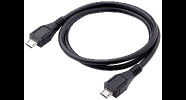Akyga AK-USB-17 USB-kabel USB-micro-B stekker, USB-micro-B stekker 0.60 m Zwart