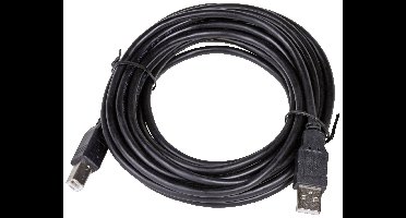 Akyga AK-USB-18 USB-kabel USB-A stekker, USB-B stekker 5.00 m Zwart