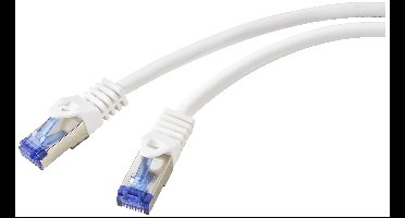 Renkforce RF-5771524 RJ45 Netwerkkabel, patchkabel CAT 6A S/FTP 2.00 m Wit Halogeenvrij 1 stuk(s)