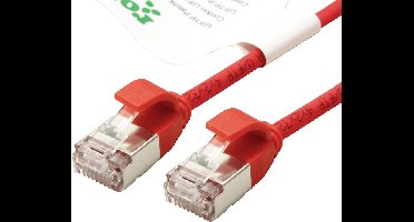 ROLINE GREEN F/UTP DataCenter Patchkabel Cat.6A (Class EA), LSOH, extra dun, rood, 0,15 m