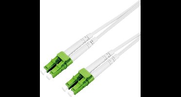 ROLINE glasvezelkabel duplex, 9/125µm OS2, LC/LC, APC, staal versterkt, LSOH , wit, 3 m