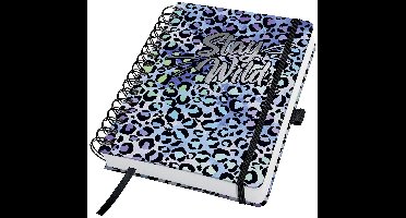 Sigel Jolie Blue Leo Love JN652 Notitieblok met spiraalrug Blanco Blauw, Lila, Zwart Aantal paginas: 120 DIN A5